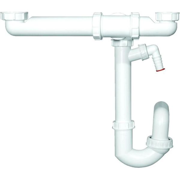 Hutterer & Lechner HL126.2/40 Sifone Salvaspazio Dn40X6/4 Pollici Con Sfera. Attacco Wg E Attacco Di Scarico DN4-image