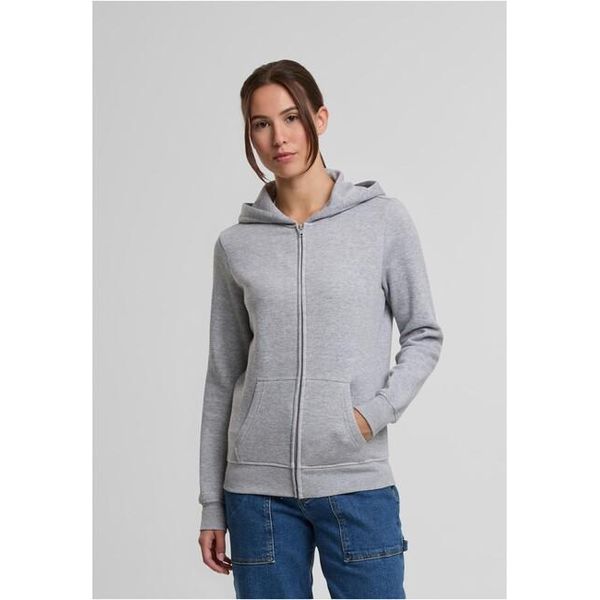 DáMská Mikina Na Zip Urban Classics Ladies Basic Essential Zip Hoody Heathergrey - L-image
