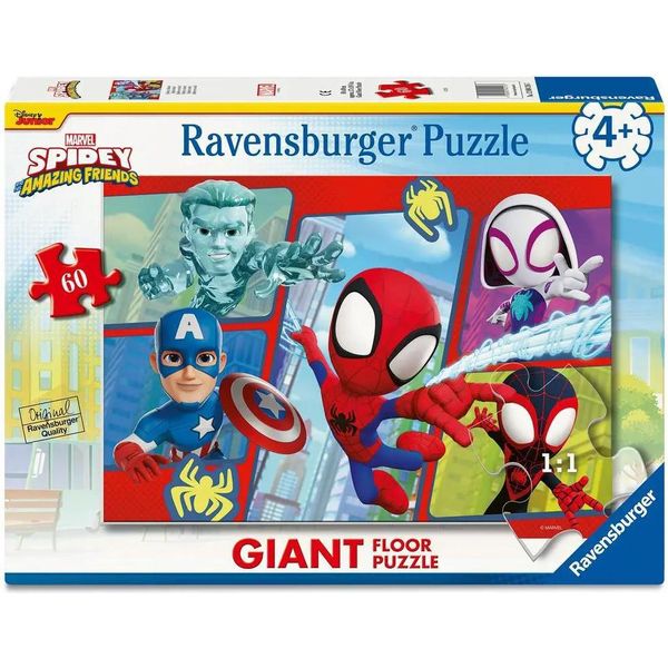 Puzzle Per Bambini Ravensburger 12004216 - Spidey In Azione! - Puzzle Da Pavimento Con 60 Pezzi Grandi, Per I Piccoli Fan Dell'uomo Ragno A Partire Dai 4 Anni-image