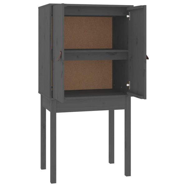 Syfax™ Credenza Grigia 60X40X120 Cm In Legno Massello Di Pino-image