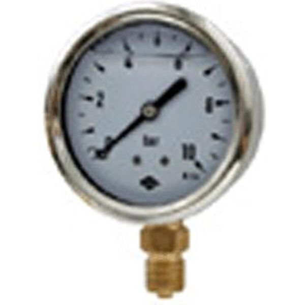 Manometro A Glicerina Jako Fig.2628 Attacco Da 1/4 Di Pollice Fondo 63Mm 0-10Barscustodia In Acciaio Inox-image