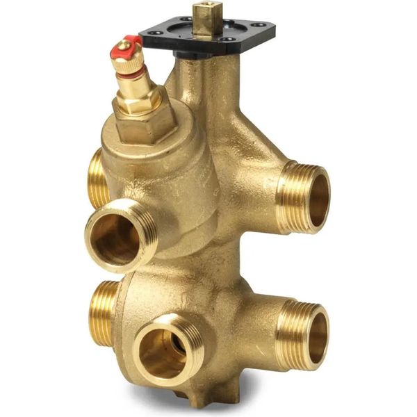 Valvola Di Regolazione Caratterizzata Siemens A 6 Vie DN15 PN25 Kvs 0,9 Ag 3/4″ Con Nipplo Di Misura-image