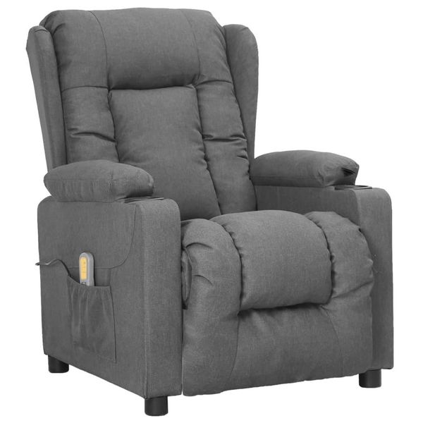 Syfax™ Poltrona Alzapersona Massaggiante Grigio Chiaro Tessuto-image