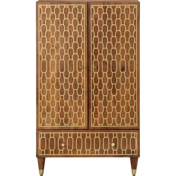 Syfax™ Credenza 60X33X110 Cm In Legno Massello Di Mango-image