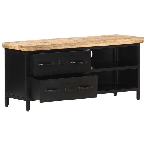 Syfax™ Mobile Porta Tv 90X30X41 Cm In Legno Di Mango Grezzo-image