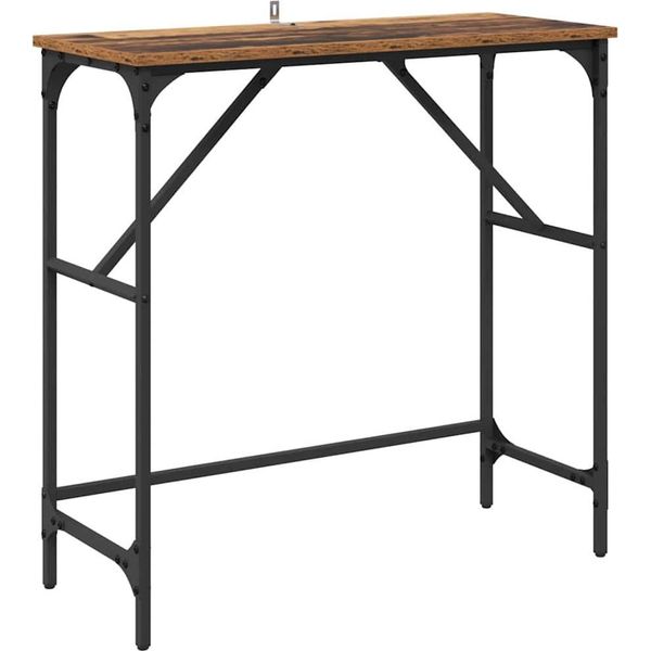 Syfax™ Tavolo Consolle Legno Vecchio 75 X 32 X 75 Cm Legno Multistrato-image