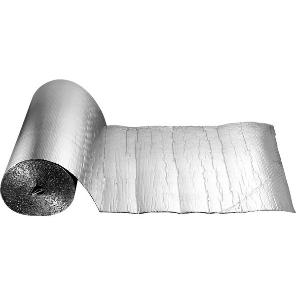 Succebuy Foglio Isolante In Alluminio, Spessore 6 Mm, 122 Cm X 30,48 M, Protezione A Bolle D'aria Termoriflettente A Due Strati, Rotolo Isolante Per Finestre Di Porte Di Garage E Tetti Di Camper-image