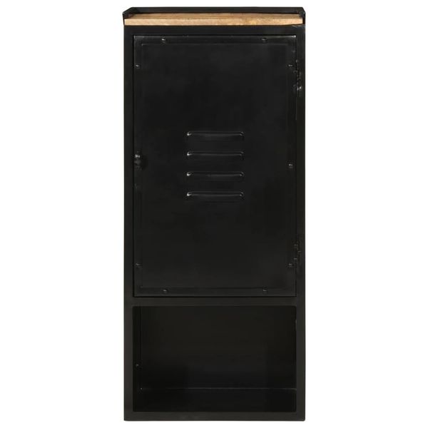 Syfax™ Mobile Da Bagno 40X27X90 Cm In Ferro E Legno Massello Di Mango-image