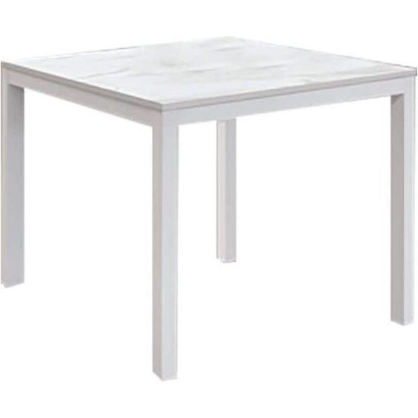 Milanihome.It - Tavolo Da Pranzo Allungabile Di Design Moderno Industrial Cm 90 X 90/180 X 77 Hdi Coloremarmo-image