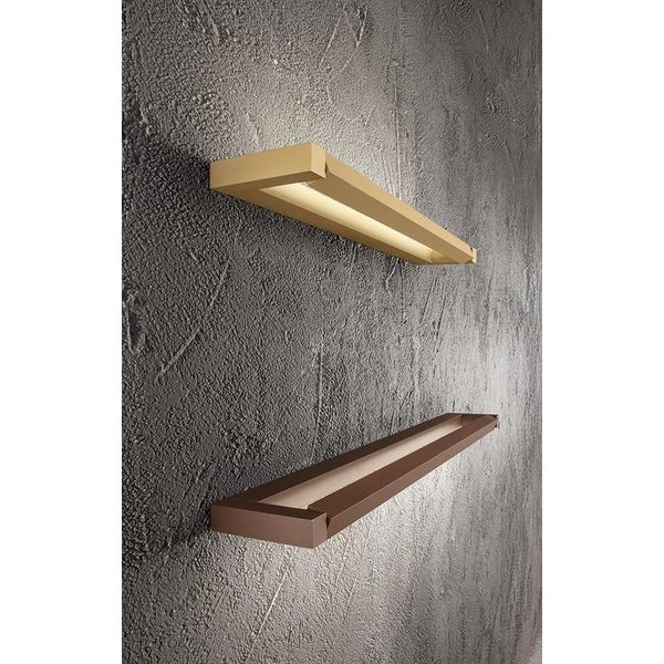 Slim - Applique Led Da Parete 18W Cct 2700K-4000K, L.59,2 Cm, Orientabile, 1440 Lm, IP20 - Perenz - Oro-image