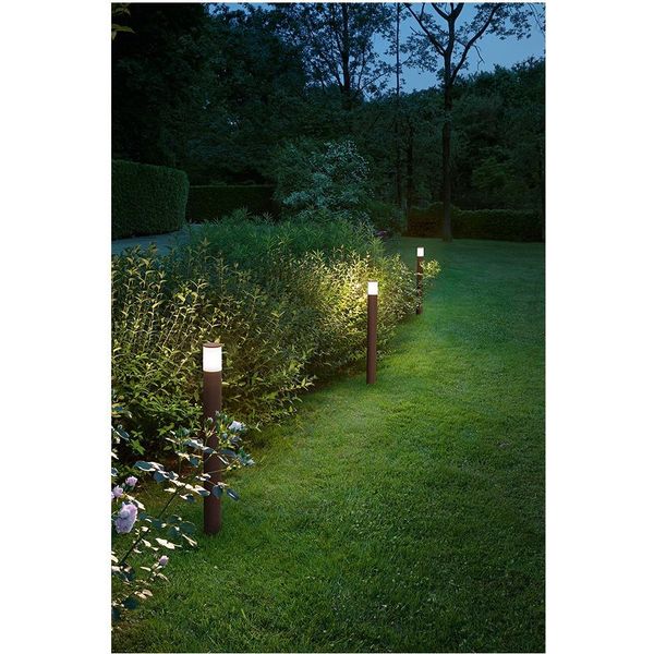 Sigaro - Paletto Da Giardino Con Lampadina 1Xe27 Max 20W IP54, Alluminio Verniciato, Paletto Da Esterno, Grigio Chiaro, H.90 Cm - Perenz-image