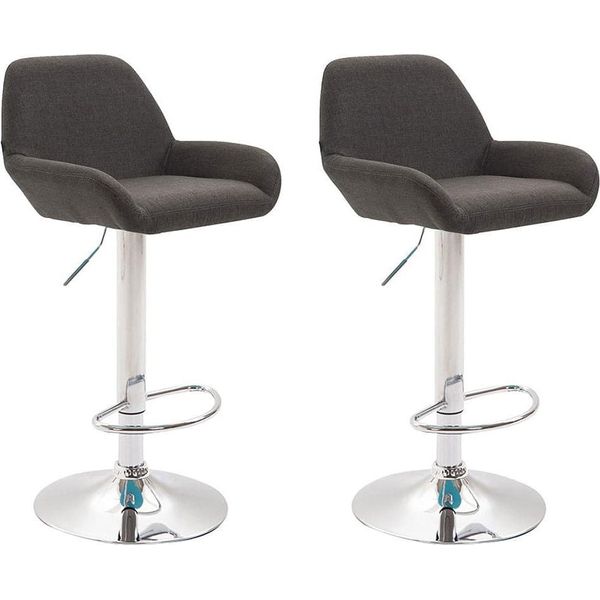 Set Di 2 Sgabelli Da Bar In Tessuto - Design Senza Tempo - Altezza Regolabile E Funzione Girevole A 360°-image
