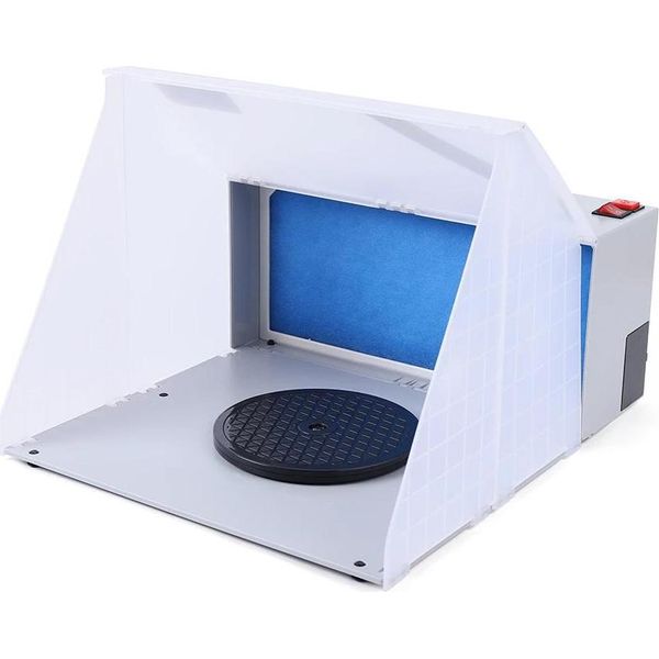 Cabina Di Verniciatura Ad Aerografo, Mini Impianto Di Aspirazione Mobile Con Filtro Colore, 25W, Bianco Crema-image