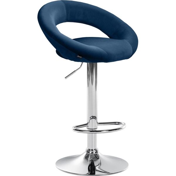Sgabello Da Bar In Velluto - Seduta Nuda - Regolabile In Continuo Per Una Seduta Confortevole-image