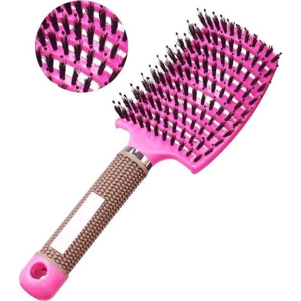 Spazzola Per Capelli Anti-Groviglio Jumadas Rosa: Pettine Massaggiante Professionale Per Donne, Districa I Capelli Bagnati, Strumento Da Parrucchiere-image