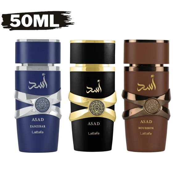 Asad 3-Flaschen-Kombi: Asad Bourbon Eau De Parfum 50 Ml + Asad Bleu Eau De Parfum 50 Ml + Asad Eau De Parfum 50 Ml-image