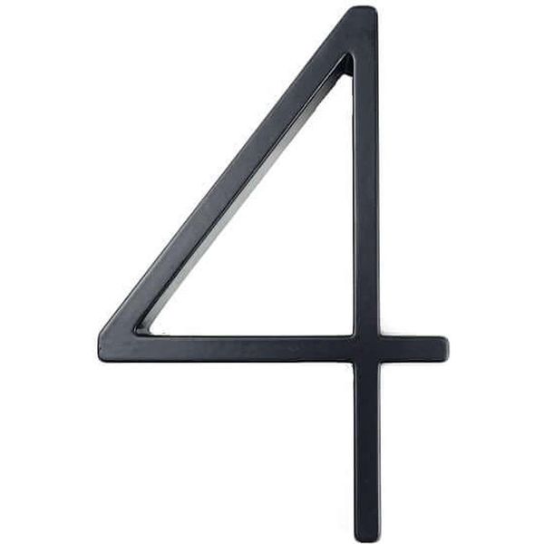 Jumada's – Numero Civico Nero 4 – Numero Civico Moderno Nero – Altezza 125 Mm-image