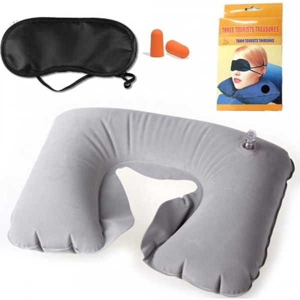 Jumada's – Set Di Cuscini Da Viaggio 3 In 1 – Cuscino Gonfiabile Per Il Collo, Mascherina Per Dormire E Tappi Per Le Orecchie-image