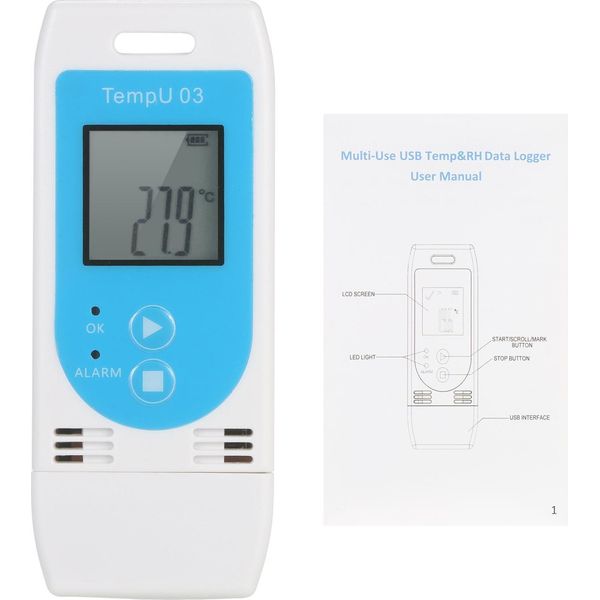 Registratore Dati Usb Per Temperatura E Umidità, Registratore Dati RH-TEMP Riutilizzabile, Misuratore Di Umidità Con 32.000 Registrazioni-image