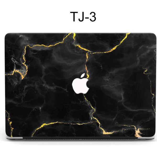 Inf Custodia Rigida Effetto Marmo Nero Per Macbook Air 13.3" - Design Venature Oro"-image