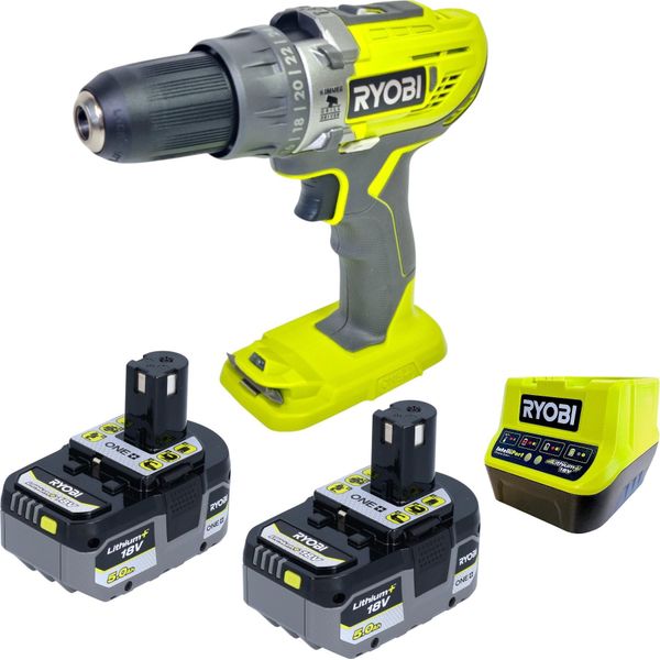 Avvitatore A Percussione A Batteria Ryobi R18PD3-0 18 V 50 Nm + 2X Batteria 5,0 Ah + Caricabatteria-image