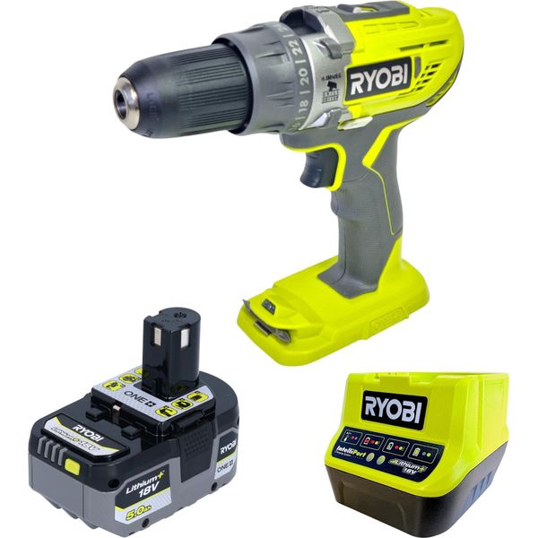 Avvitatore A Percussione A Batteria Ryobi R18PD3-0 18 V 50 Nm + 1X Batteria 5,0 Ah + Caricabatteria-image