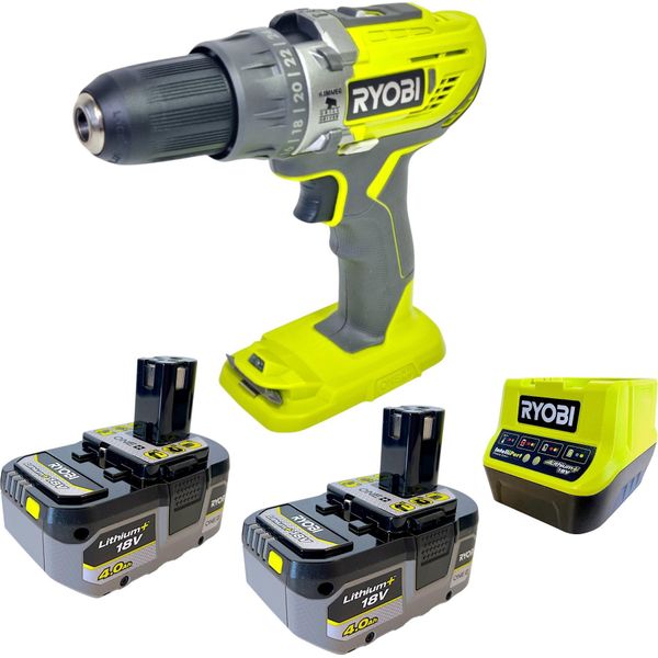 Avvitatore A Percussione A Batteria Ryobi R18PD3-0 18 V 50 Nm + 2X Batteria 4,0 Ah + Caricabatteria-image