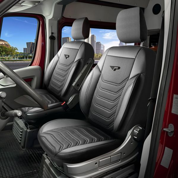 Rivestimenti Sedili Mercedes Esprinter 2019 - 2023 – Florida Nero/Grigio – Vestibilità Perfetta (Sedile/Sedile Standard Sedile/Sedile Standard)-image