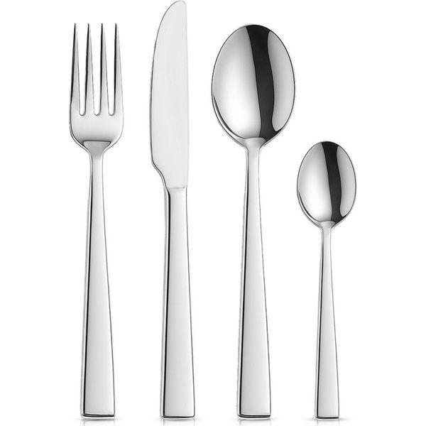 Orion | Set Di Posate Argento - 24 Pezzi In Acciaio Inox - Per 6 Persone - Coltelli, Forchette, Cucchiai E Cucchiaini - Lavabile In Lavastoviglie-image