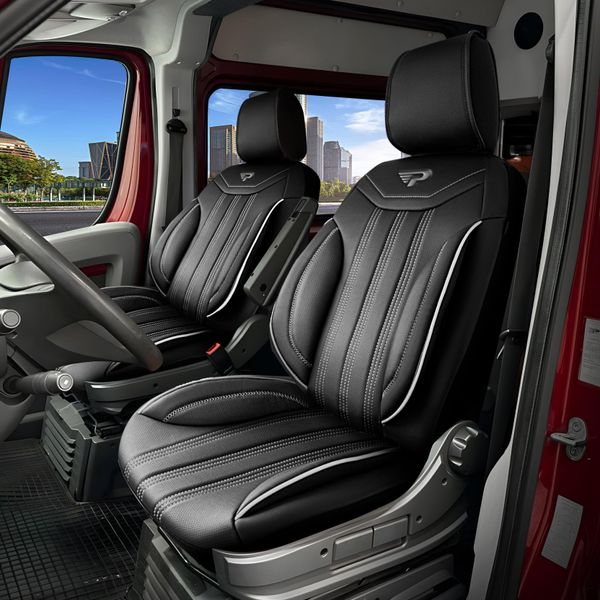 Coprisedili Toyota Proace City 2019 - Oggi - Miami Nero - Vestibilità Perfetta (Sedile/Sedile Con Poggiatesta Rimovibile Lato Passeggero)-image