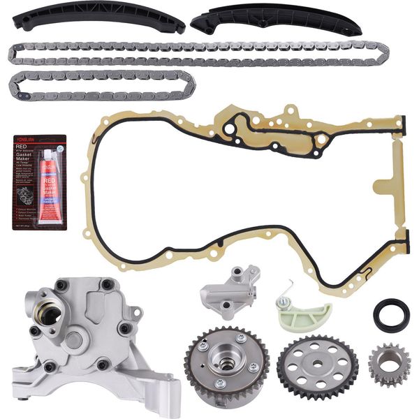 Set Catena Di Distribuzione + Guarnizione + Catena Pompa Olio Per Audi Skoda Vw 1.4 Tsi 03C109571F-image