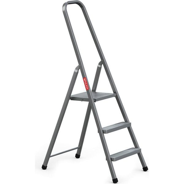 Edilizia | Scala - Scala Domestica - Grigia - 3 Gradini - Pieghevole - 125 Kg - 4,1 Kg-image