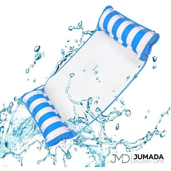 Amaca Gonfiabile Jumadas Per Piscina – Materassino Gonfiabile Per Piscina – Materassino Gonfiabile – Amaca Acquatica – Azzurro/Bianco-image