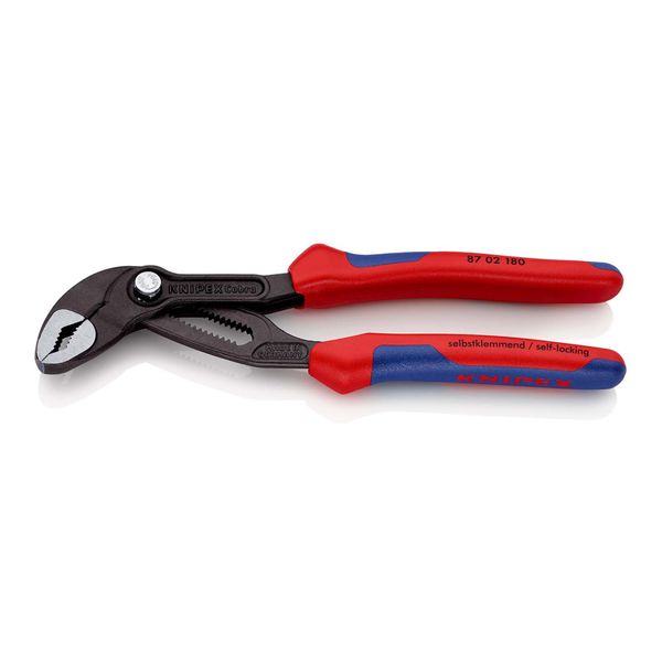 Knipex 87 02 180 Cobra® Hightech-Wasserpumpenzange Mit Mehrkomponenten-HüLlen Grau Atramentiert 180 Mm)-image