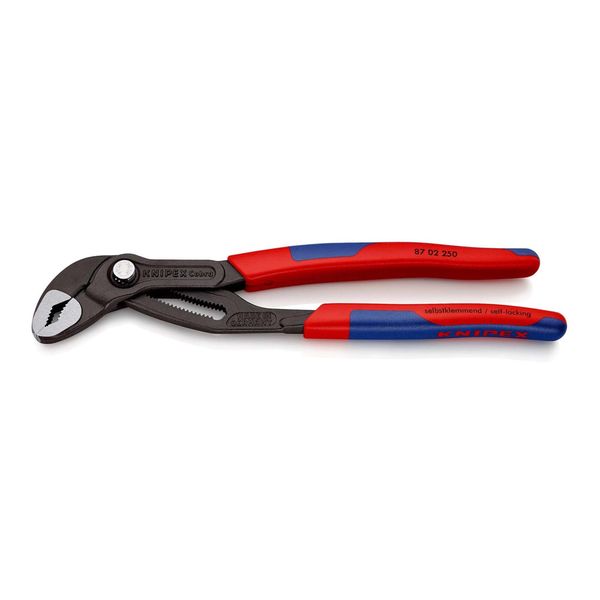 Knipex 87 02 250 Cobra® Hightech-Wasserpumpenzange Mit Schlanken Mehrkomponenten-HüLlen Grau Atramentiert 250 Mm)-image