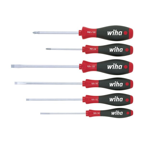 Wiha Schraubendreher Set Softfinish® Schlitz, Pozidriv 6-Tlg. (07153)-image