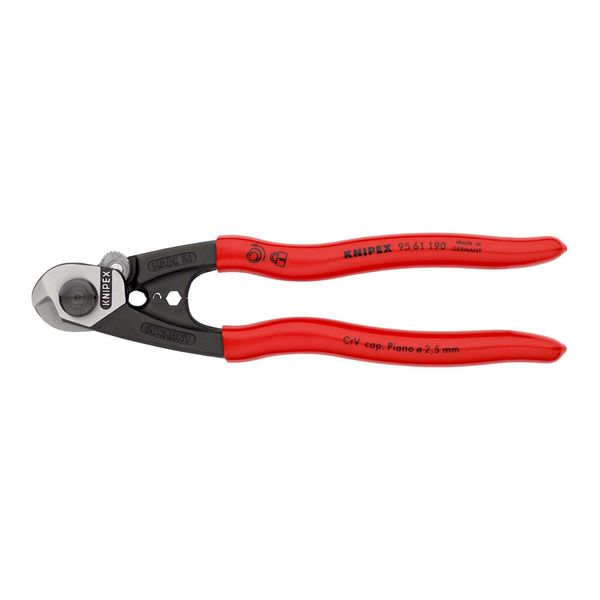 Knipex 95 61 190 Drahtseilschere Geschmiedet Mit Kunststoff üBerzogen 190 Mm)-image