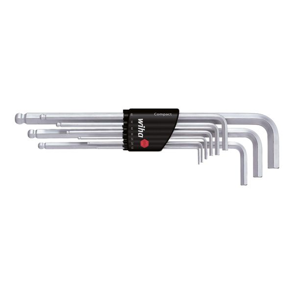 Wiha Innensechskant SchlüSsel Satz 9-Tlg (01418) I StiftschlüSsel Set Mit Kugelkopf FüR Winkel Bis Zu 25 Grad I SechskantschlüSsel Im Compact Halter)-image