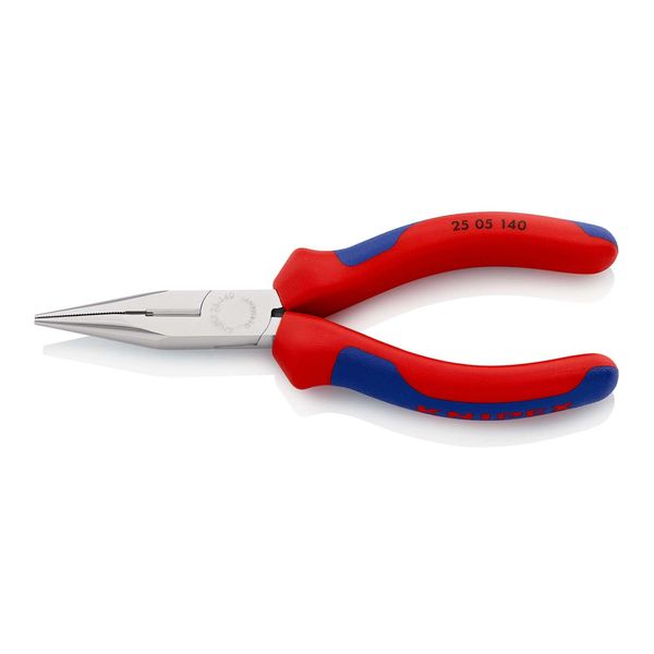 Knipex 25 05 140 Flachrundzange Mit Schneide (Radiozange) Mit Mehrkomponenten-HüLlen Verchromt 140 Mm)-image