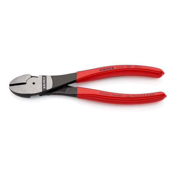 Knipex 74 01 180 Kraft-Seitenschneider Mit Kunststoff üBerzogen Schwarz Atramentiert 180 Mm)-image