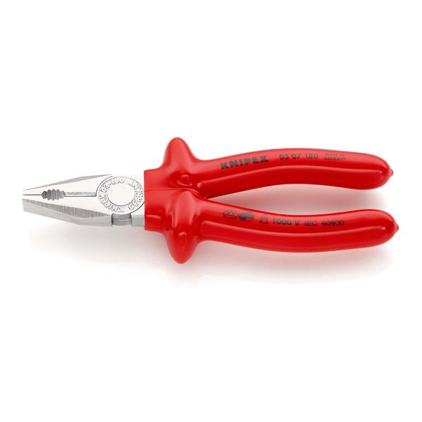 Knipex 03 07 180 Kombizange Tauchisoliert, Vde-GeprüFt Verchromt 180 Mm)-image