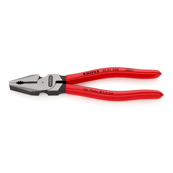 Knipex 02 01 200 Kraft-Kombizange Mit Kunststoff üBerzogen Schwarz Atramentiert 200 Mm)-image