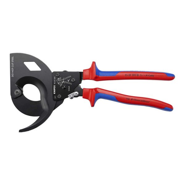Knipex 95 32 320 Kabelschneider (Ratschenprinzip, Dreigang) Mit Mehrkomponenten-HüLlen Schwarz Lackiert 320 Mm)-image