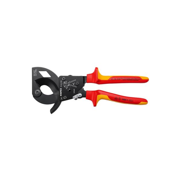 Knipex 95 36 250 Kabelschneider Isoliert FüR Cu- Und Al-Kabel Bis D=38 Mm Mit ÖFfnungsfeder L250Mm)-image