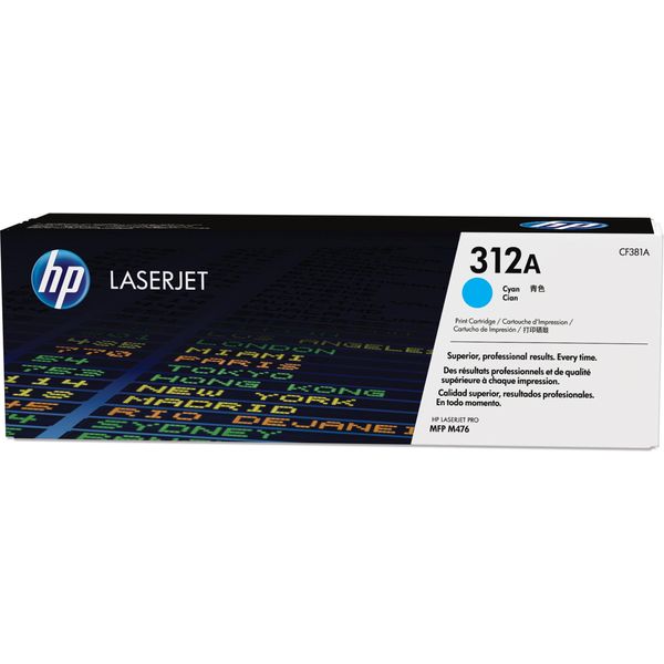 Hp 312A Cyan Lj Toner Cart, CF381A (2,700 Pages)-image