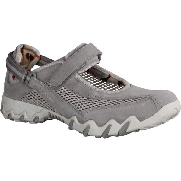 Allrounder By Mephisto Niro Pelle/Tessuto, Ballerina Da Donna Grigia Con Plantare Estraibile - Scarpe Slip-On Da Donna / Trotteur, Grigio, Pelle/Tessuto (Mesh)-image