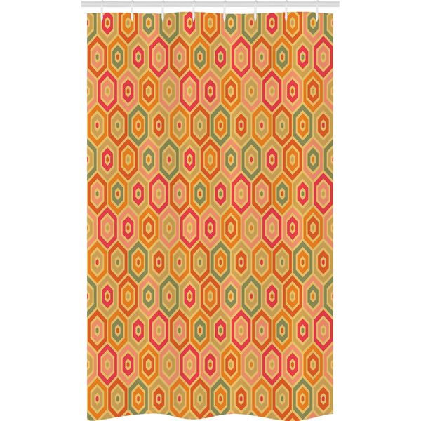 Abakuhaus Tenda Da Doccia Geometrica Stretta, Esagoni Astratti Vintage, Set Decorativo Per Bagno In Tessuto Con Ganci, 120 X 180 Cm, Multicolore-image