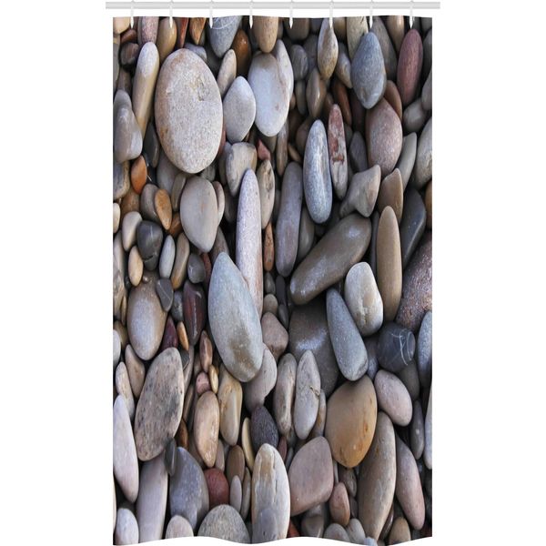 Abakuhaus Tenda Da Doccia Stretta, Ciottoli Dal Mare, Set Decorativo Per Bagno In Tessuto Con Ganci, 120 X 180 Cm, Multicolore-image