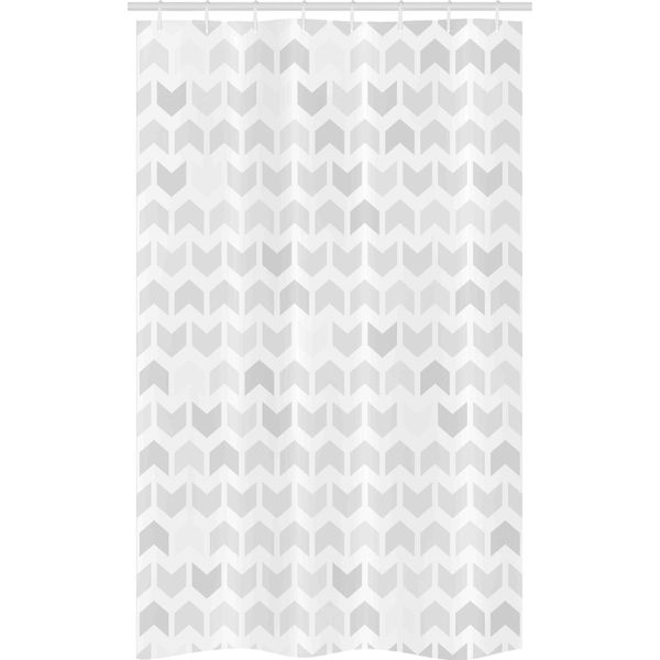 Abakuhaus Grigio Freccia Tenda Da Doccia Stretta, Tonalità Pastello Geometrica, Set Decorativo Per Bagno In Tessuto Con Ganci, 120 X 180 Cm, Pale Eggshell Perle-image