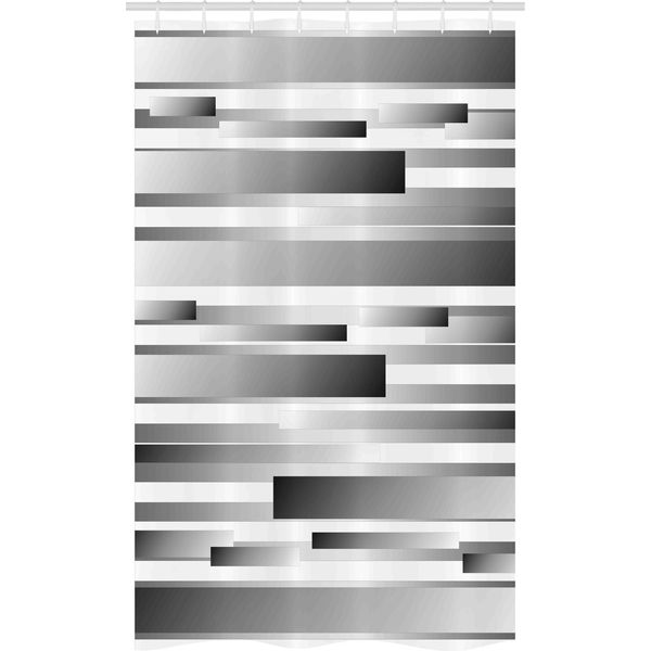 Abakuhaus Tenda Da Doccia Geometrica Stretta, Moderna E Regolare, Set Decorativo Per Bagno In Tessuto Con Ganci, 120 X 180 Cm, Grigio Scuro-image